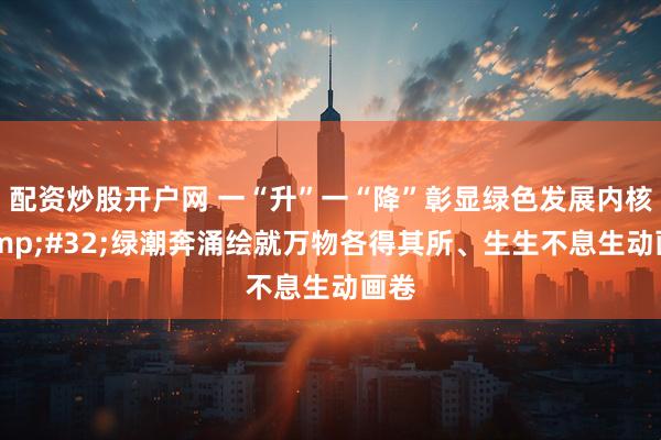 配资炒股开户网 一“升”一“降”彰显绿色发展内核&#32;绿潮奔涌绘就万物各得其所、生生不息生动画卷